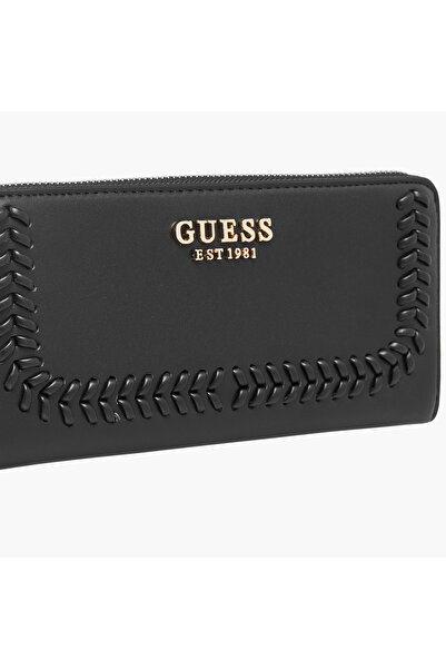 Guess Tatum Braided Design Wallet with Zip Closure