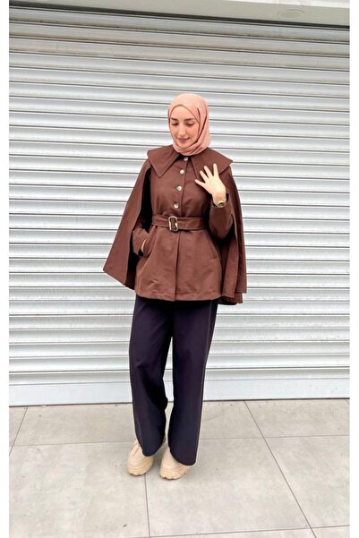 Butik Kadın pelerinli trençkot