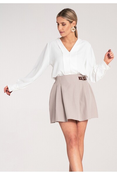 Figl Short skirt - Elegant skirt - Beige skirt M1157 size L/XL