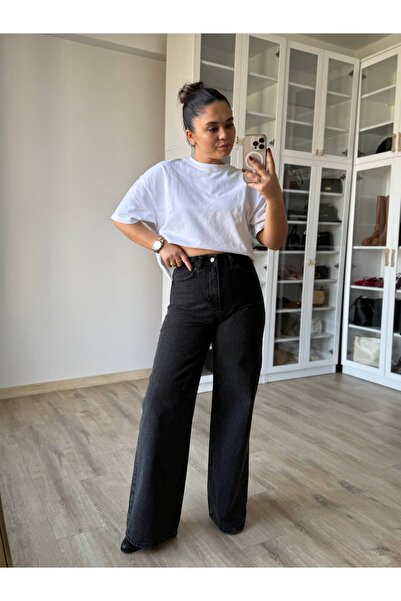 BÜŞRA PERKER Black Stone Wide Leg Jean
