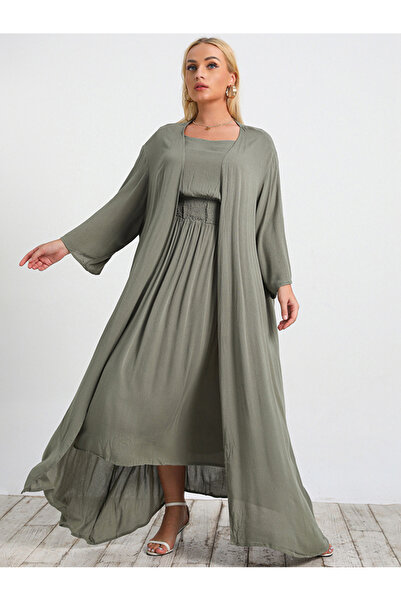 FridayIn Celebrity style Square collar Solid color Splicing Regular sleeve Plus Size Suits