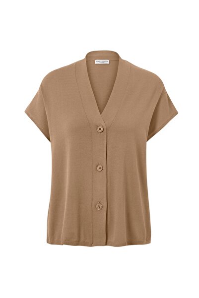 Tchibo Women V Neck Knitted Cardigans, Dark Beige