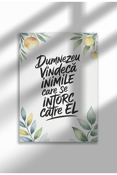 21mxm God Heals Hearts - Unframed Romanian Religious Canvas Poster - Digital Print