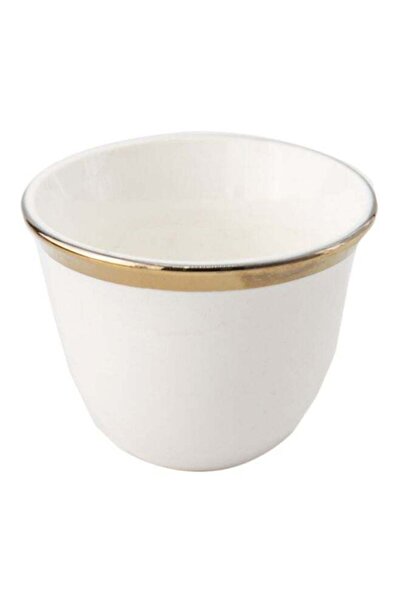 Dania 12-Piece Arabic Coffee Cup Set White/Gold 80ml