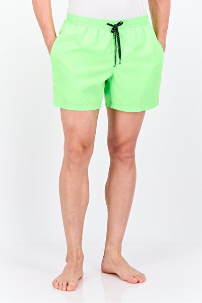 Quiksilver Men Brand Logo Drawstring Board Shorts, Neon Green