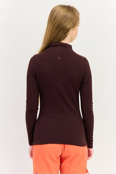 Nike Women Slim Fit Long Sleeve Outdoor Top, Dark Brown