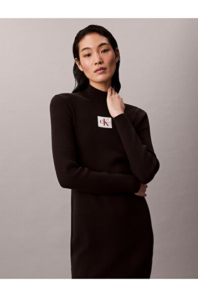 Calvin Klein Cotton Knit Roll Neck Dress