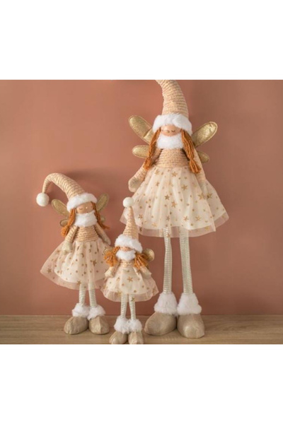 So Iconic 1 шт. Шампань Бежевий Блискучий Декоративний Ангел з Крилами/57 см