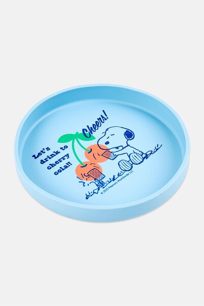 PEANUTS Toddlers Boy Silicone Plate, Blue