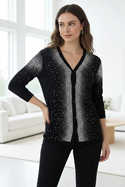 AZRA BUTİK Front Boydan Silver Stone Blouse