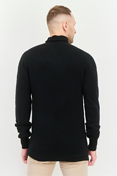 Asos Design Men Turtle Neck Knitted Sweater, Black