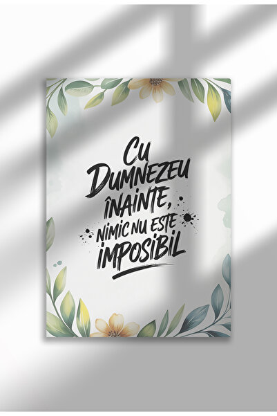 21mxm Nothing is Impossible - Unframed Romanian Religious Canvas Poster - Digital Print