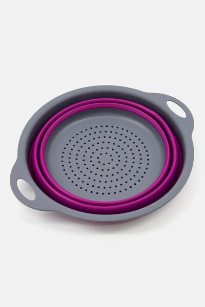 Colour Works Collapsible Colander 24 cm, Grey/Purple