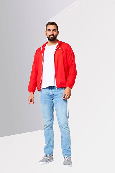 Lacoste Men Brand Logo Windbreaker Jacket, Red
