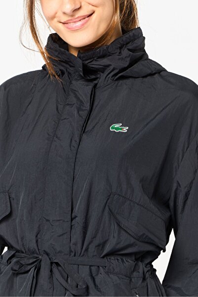 Lacoste Women Brand Logo Windbreaker Jacket, Black