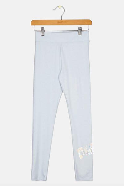 Puma Kids Girl Sportswear Fit Brand Logo Training Leggings, Ice Blue