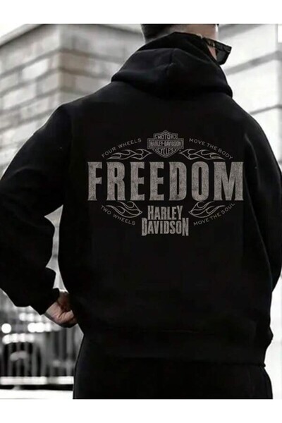 Soothing Space سويت شيرت Freedom Yaz مطبوع للجنسين بغطاء رأس