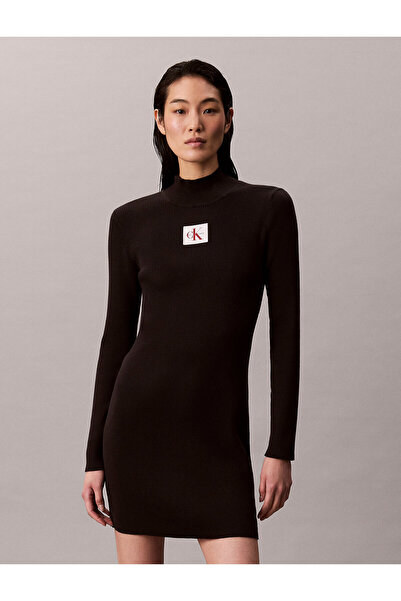 Calvin Klein Cotton Knit Roll Neck Dress