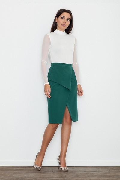 Figl Elegant green high waist pencil skirt M559 size M