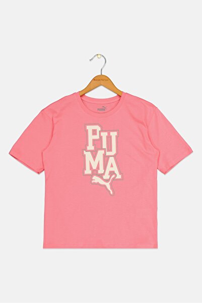 Puma Kids Girl Sportswear Fit Short Sleeve Outdoor T-Shirt, Pink