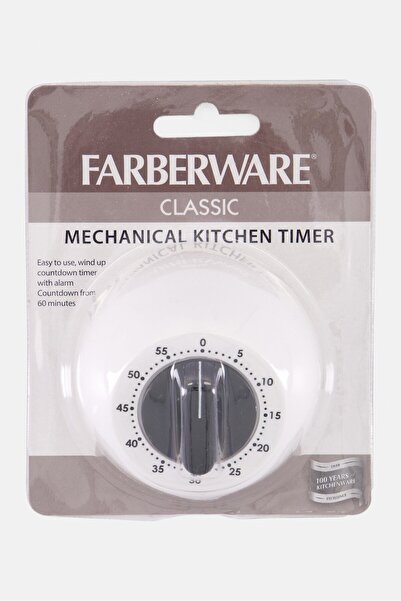 Farberware Classic Mechanical Kitchen Timer, White