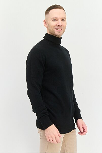 Asos Design Men Turtle Neck Knitted Sweater, Black