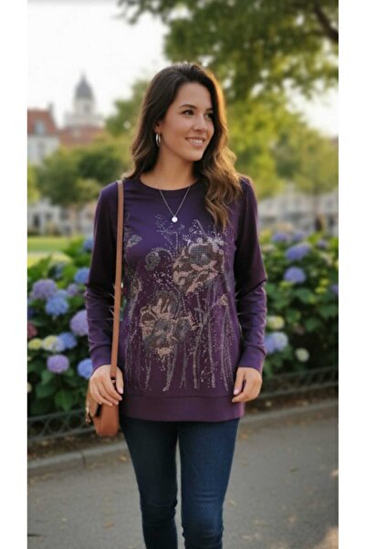 Aylin Bluză GÜNCÜOĞLU din bumbac pieptănat, cu mâneci lungi, cu nervuri la mâ...