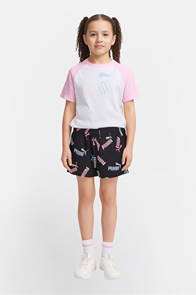 Puma Kids Girl 2 Pieces Brand Logo Top And Shorts Set, Multicolor