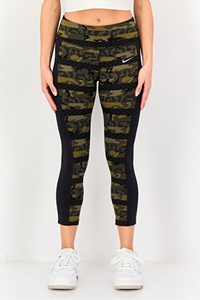 Nike بنطال ضيق قصير للجري بشعار العلامة التجارية للنساء، متعدد الألوان