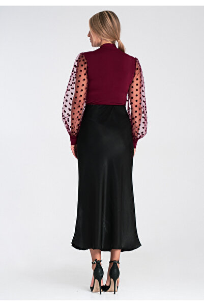 Figl Satin midi skirt - Black skirt M1084 size L/XL