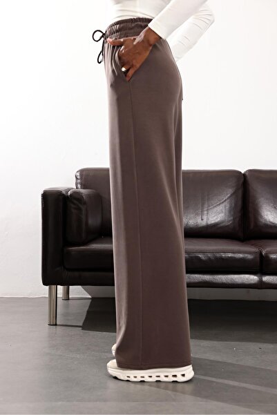 5in1Canpolat Bitter Brown Elastic Waist Modal Tracksuit 1146