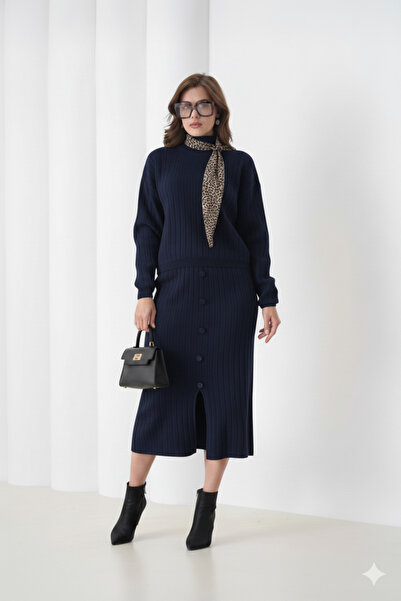 HayalGecesi Women's Knitwear Skirt and Blouse Set