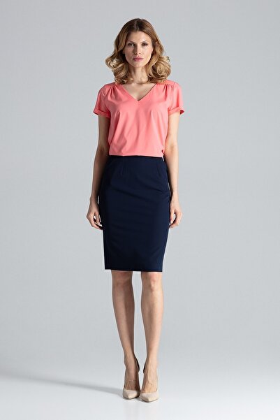 Figl Fustă midi mulată - fustă creion bleumarin M260 mărimea L