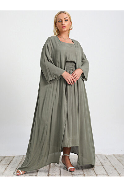 FridayIn Celebrity style Square collar Solid color Splicing Regular sleeve Plus Size Suits