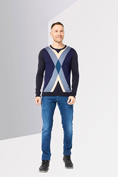 Lacoste Men Crew Neck Allover Print Sweater, Multicolor