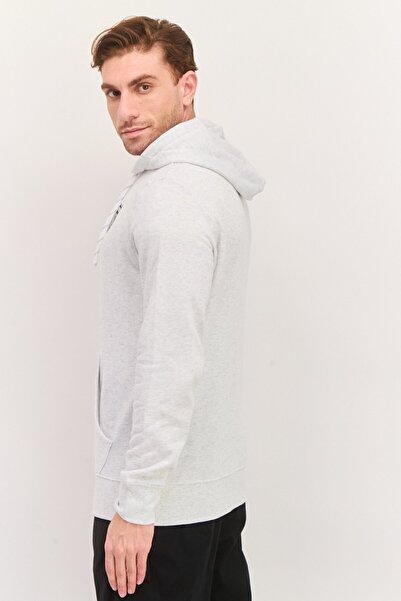 K-Swiss Men Hooded Long Sleeve Brand Logo Sweatshirt, White