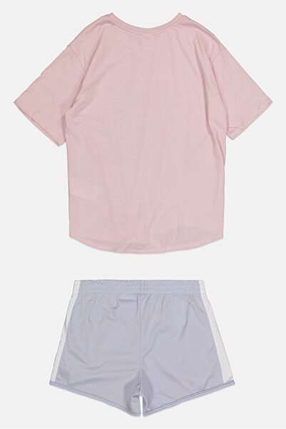 Puma Kids Girl 2Pcs Graphic Print Short Sleeve Tee And Shorts Set, Multicolor