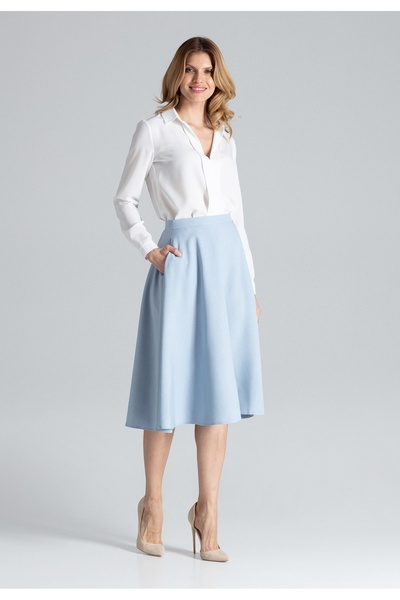 Figl Elegant, flared midi skirt in light blue M628, size XL