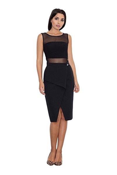 Figl Fashionable black pencil skirt with high waist M559 size S