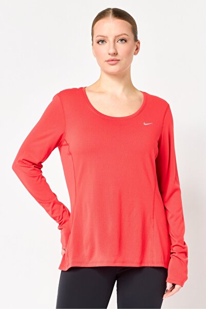 Nike Women Dri-Fit Long Sleeve Training Top, Red