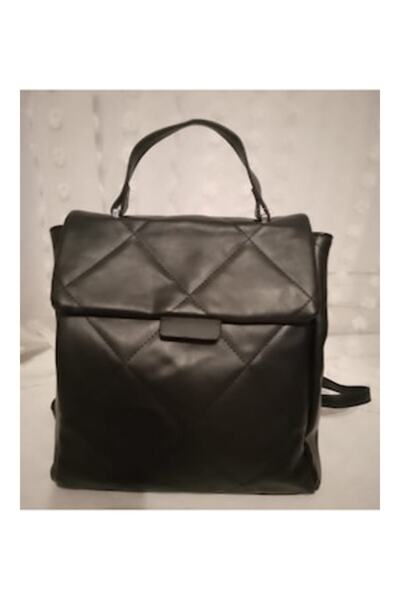 O.M.D SARA-SHOP Women's Backpack, Faux Leather, Black, 28x24x10 cm