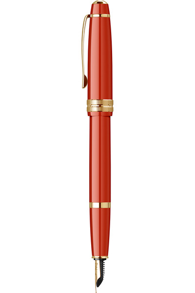 Cross Bailey Light Glossy Resin Amber GT Pen, glossy ABS body, red