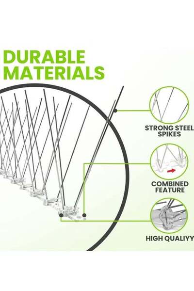Generic Stainless Steel Bird Spikes with Plastic Base — Outdoor Bird Repellent (small birds & squirrels)