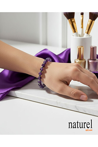 Naturel Tılsım Amethyst 6mm Natural Stone Bracelet