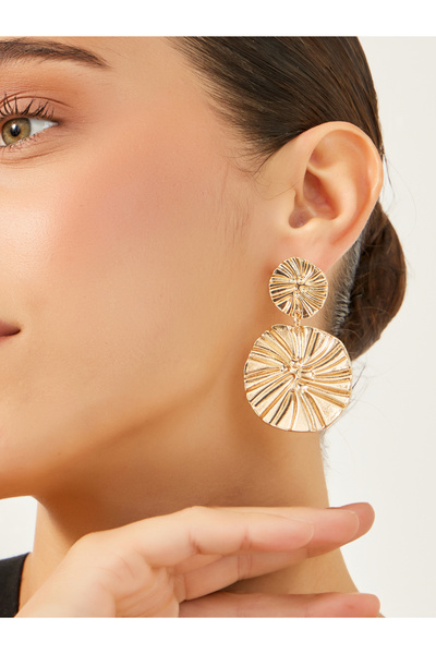 Styli Textured Round Earrings