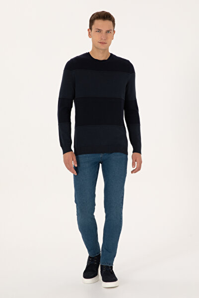 U.S. Polo Assn. Men's Regular Fit Crew Neck Navy Blue Sweater 50307874-Vr033