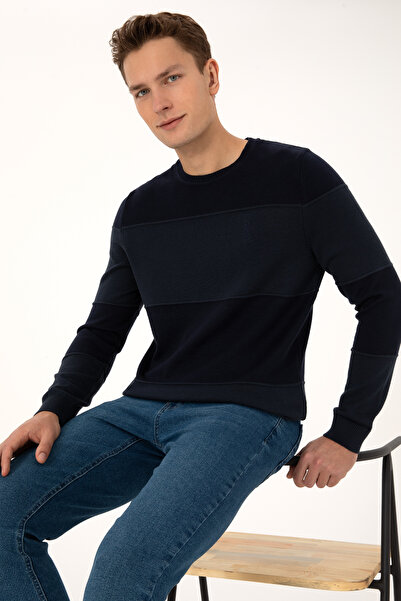 U.S. Polo Assn. Men's Regular Fit Crew Neck Navy Blue Sweater 50307874-Vr033