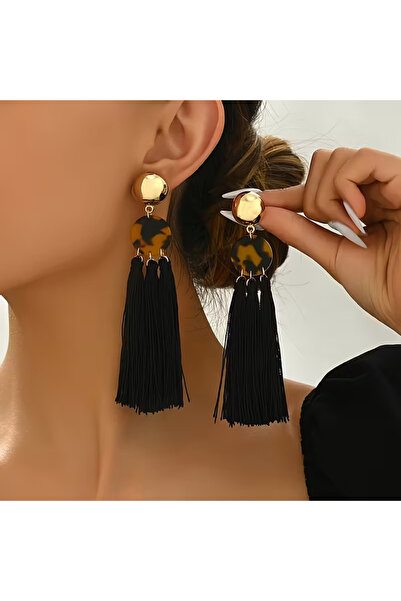 byozanyılmaz LEOPAR TASARIM SALLANTILI UZUN KÜPE