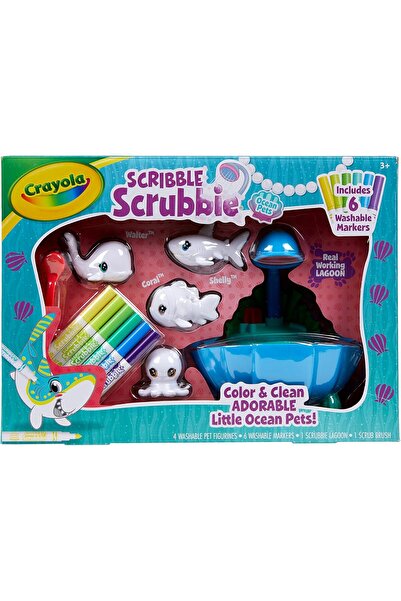 Crayola Scribble Scrubbie Pets Blue Lagoon Playset for Girls and Boys, Gifts for Children Ages 3 and