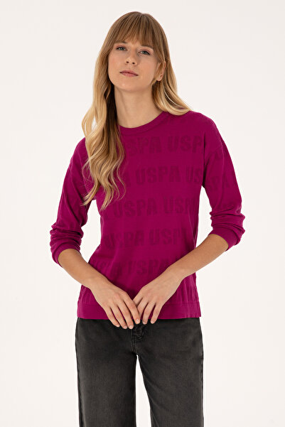 U.S. Polo Assn. Women's Violet Crew Neck Sweater 50309651-Vr037